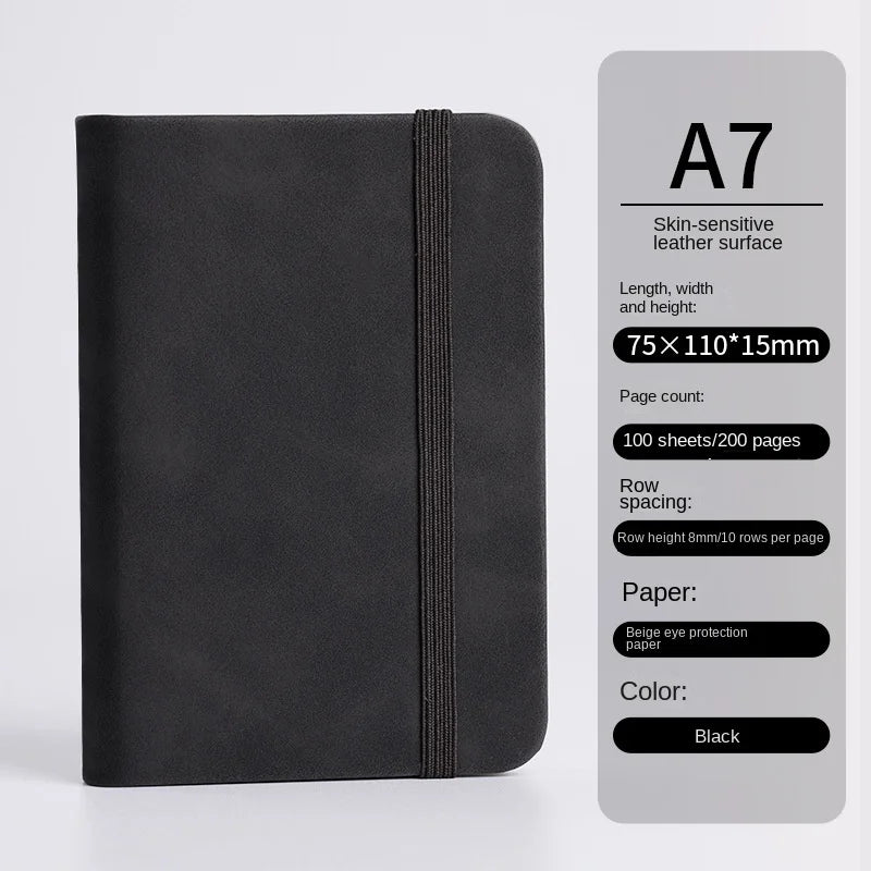 A7 Pocket Notebook Mini Portable Notepad Waterproof Cover Retro Journal Memo Book for Everyday Carry