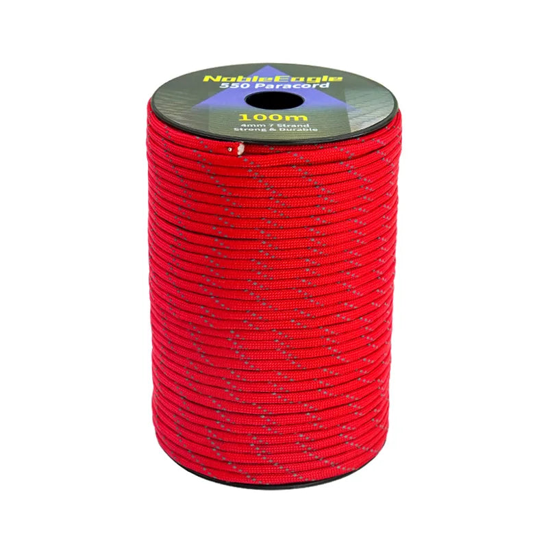 NOBLE EAGLE Reflective 550 Paracord 7 Strand 4mm Tactical Camping Tent Rope DIY Weaving Cord
