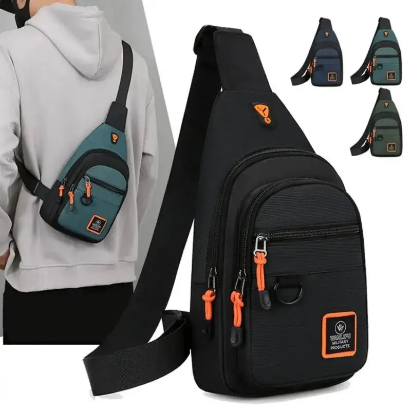 Men Business Chest Shoulder Bag Multi Layer Crossbody Travel