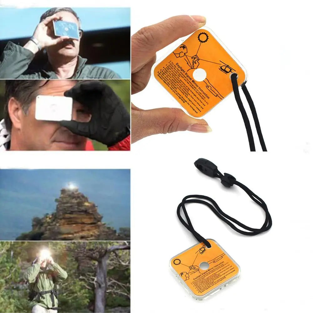 Outdoor Reflective Signal Mirror for Hiking Camping Emergency Survival Daylight Signalling Tool