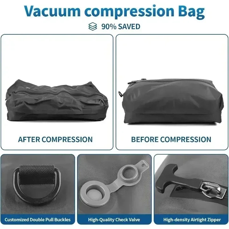 17L Vacuum Compression Storage Bag with Air Pump Reusable Travel Luggage Clothes Organiser