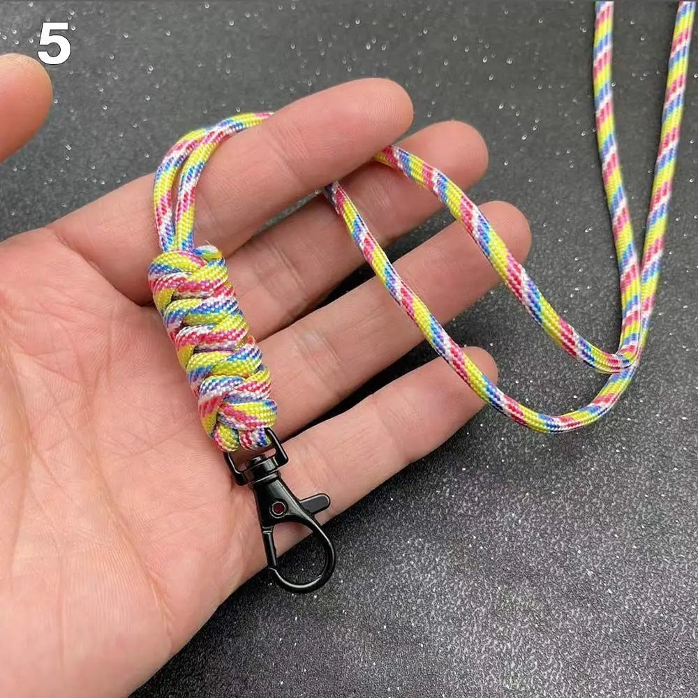 Paracord Survival Keychain with Rotatable Buckle Emergency Lanyard Backpack Key Ring Tool