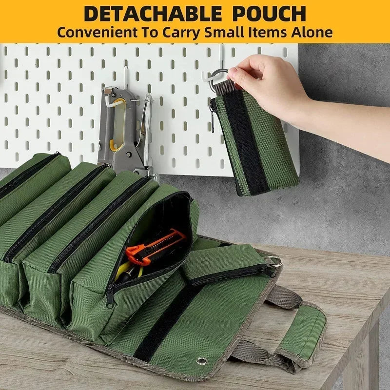 GIOIO Multi Purpose Tool Bag Roll Up Multi Pocket Hardware Organizer Pouch Nylon