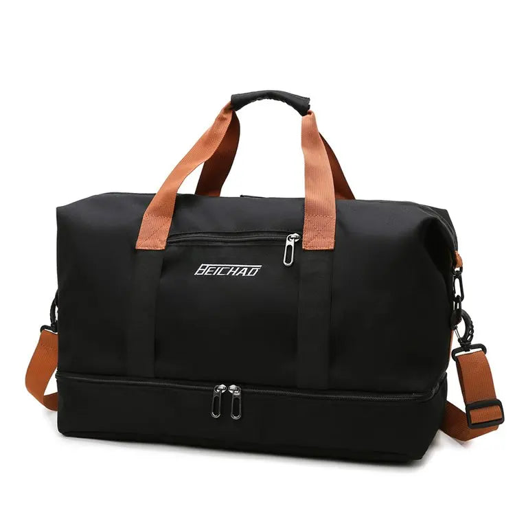 Waterproof Travel Duffle Bag Large Capacity Dry and Wet Sports Bag with Trolley Sleeve