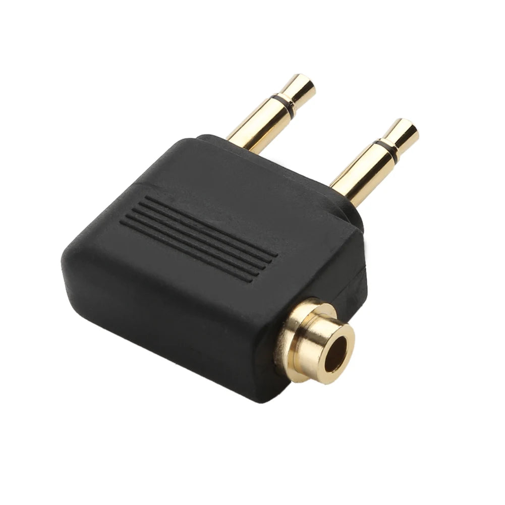 3.5mm Airline Audio Adapter Plug for Airplane Headphones Travel Earphone Jack Converter