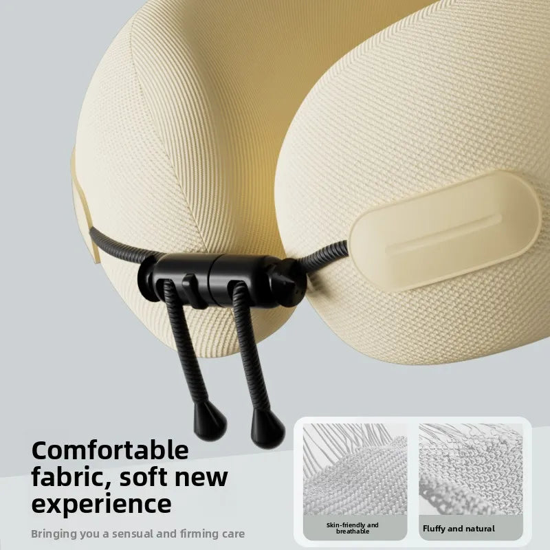 Memory Foam U Shaped Neck Pillow Compact Foldable Travel Pillow for Airplane Flights and Naps