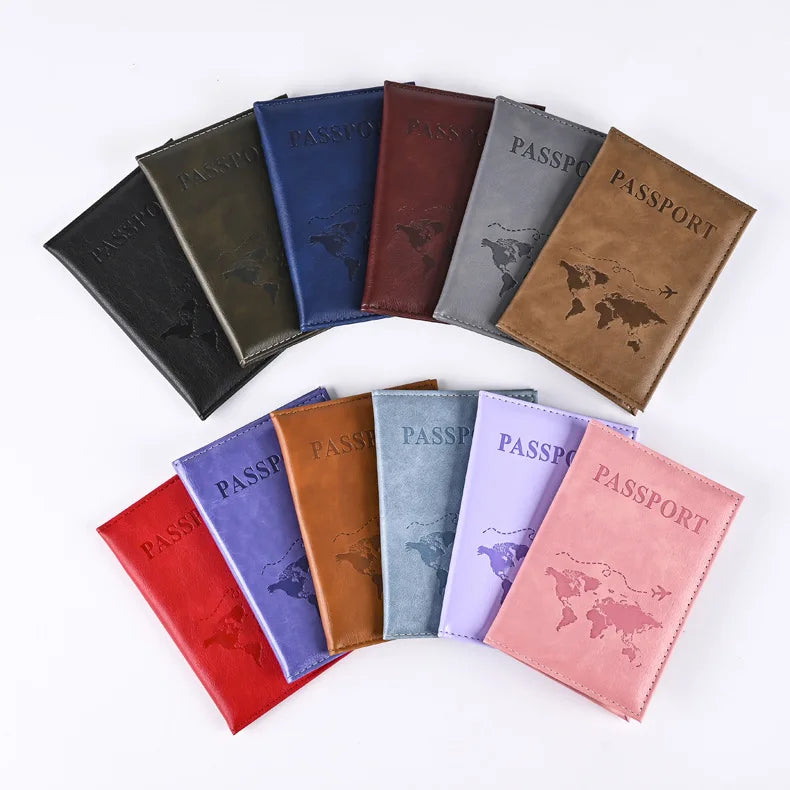 PU Passport Holder Travel Cover Wallet ID Credit Card Case Ticket Organiser Accessory Case