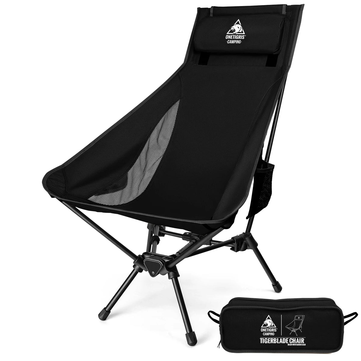 Oversized Folding Camping Chair 170kg Capacity Lightweight Portable Chair for Hiking Fishing Picnic