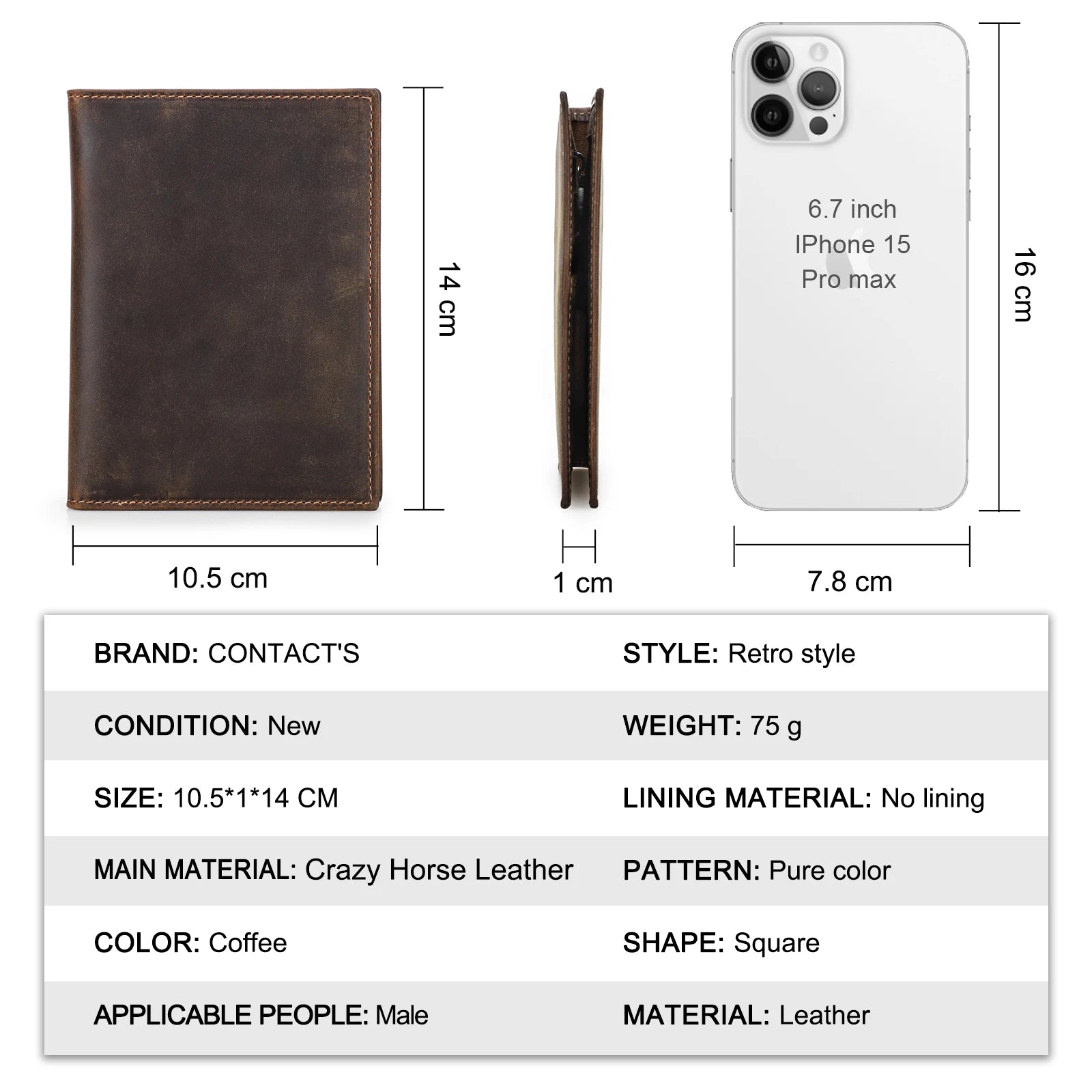 CONTACT'S Genuine Leather Passport Wallet Card Holder Coin Purse with AirTag Slot Travel Case