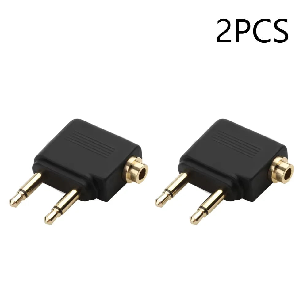 3.5mm Airline Audio Adapter Plug for Airplane Headphones Travel Earphone Jack Converter