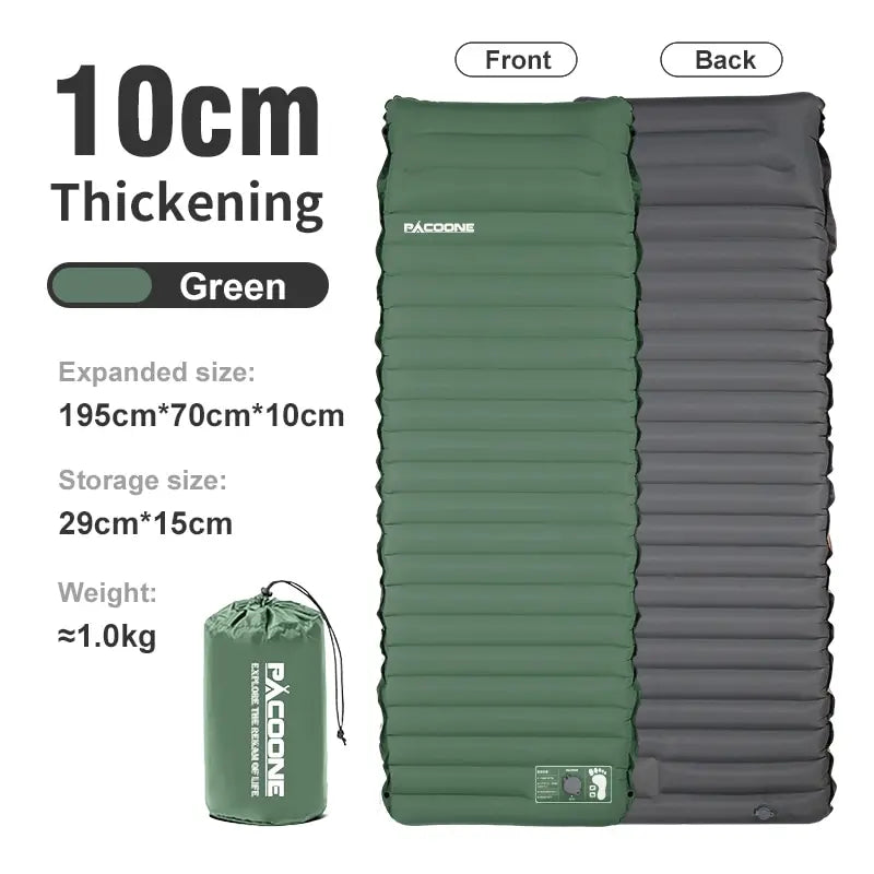 PACOONE Ultralight Self Inflating Camping Mattress Built-in Pump Travel Hiking Fishing Pad