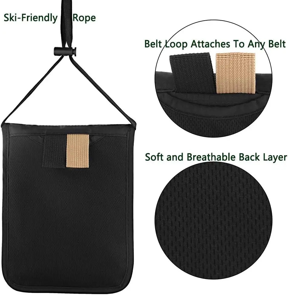 RFID Blocking Travel Neck Wallet Passport Holder Organiser Pouch Secure Document Bag Case
