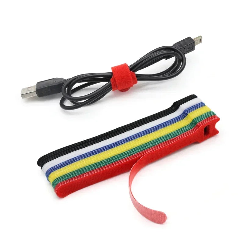 Releasable Nylon Cable Ties 15-30cm Hook Loop Straps