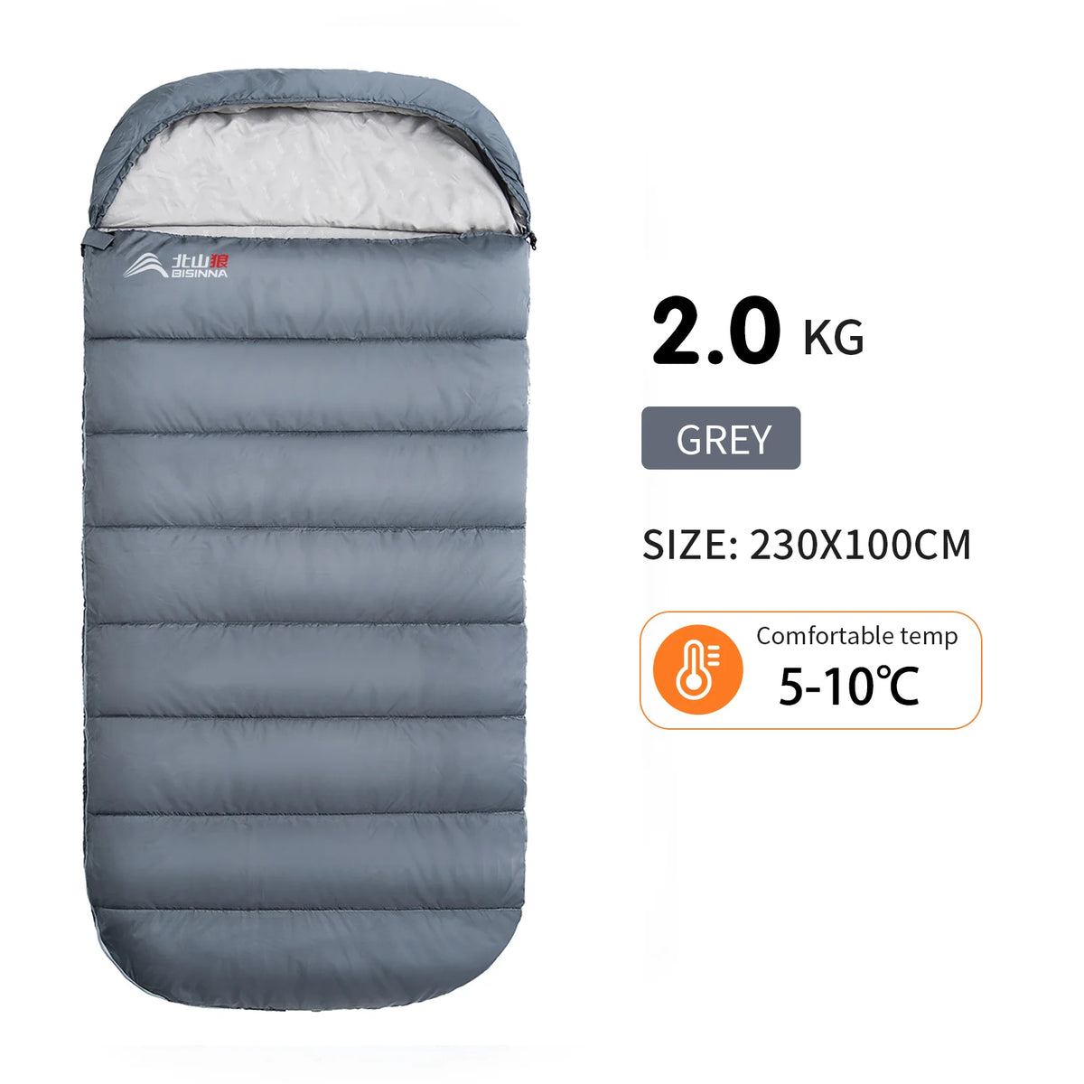 100cm Extra Wide Adult Camping Sleeping Bag Lightweight 3 Season Envelope Sleeping Bag for Hiking Trips