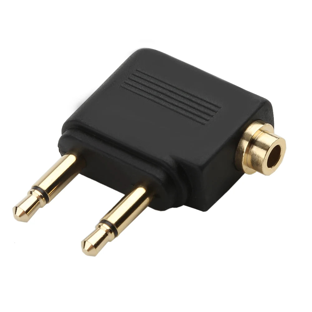 3.5mm Airline Audio Adapter Plug for Airplane Headphones Travel Earphone Jack Converter