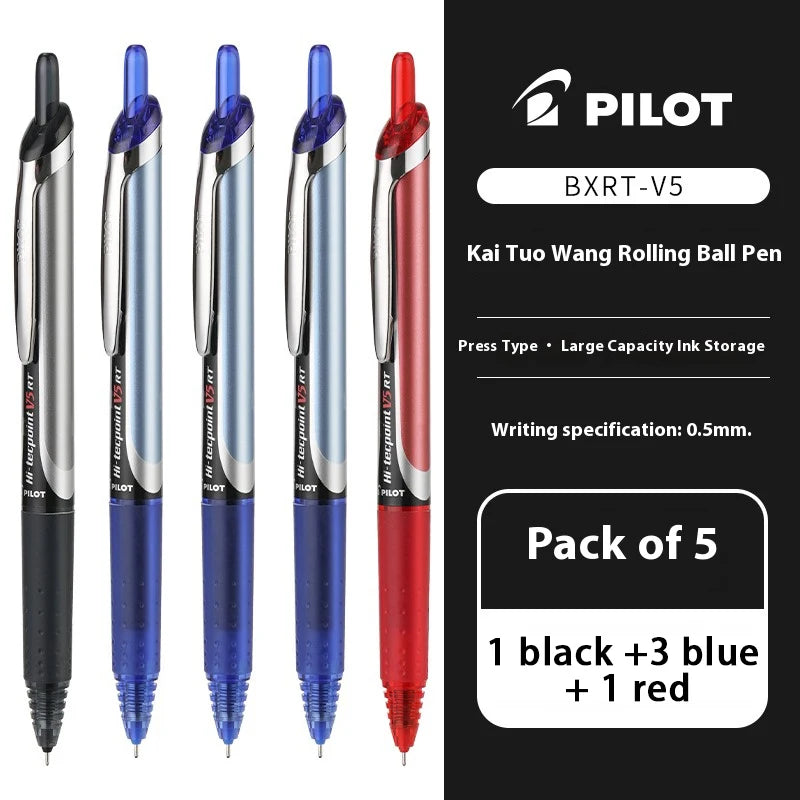 Retractable 0.5mm Gel Ink Pen with Precision Rollerball Tip Refillable Office School Writing Pen Set