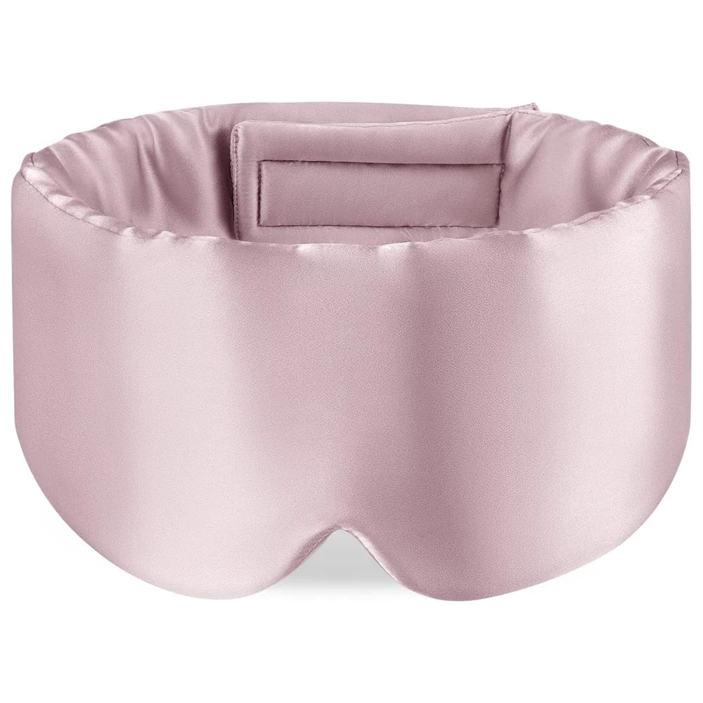 100% Mulberry Silk Sleep Mask Soft Padded Blackout Eyemask Travel Sleeping Aid Light Blocking