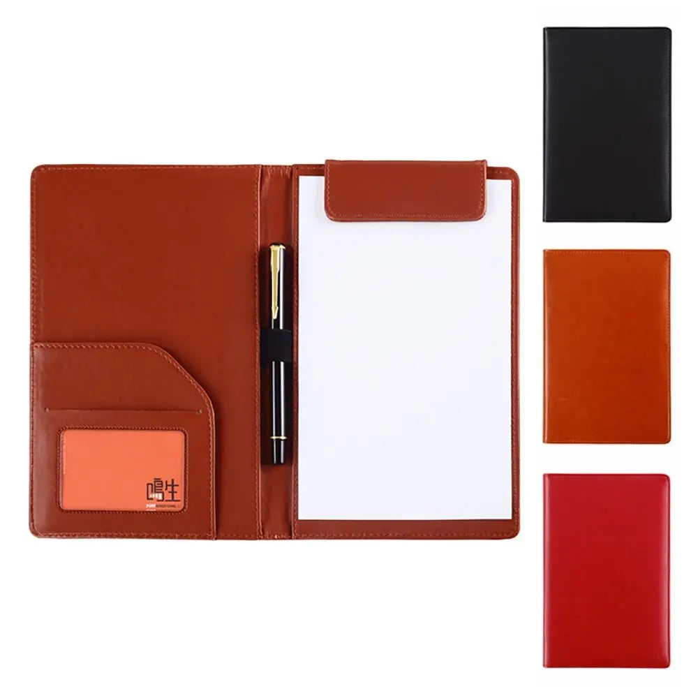 A5 PU Leather Clipboard Folder with Pen Holder Card Slots Waterproof Document Organiser Portfolio
