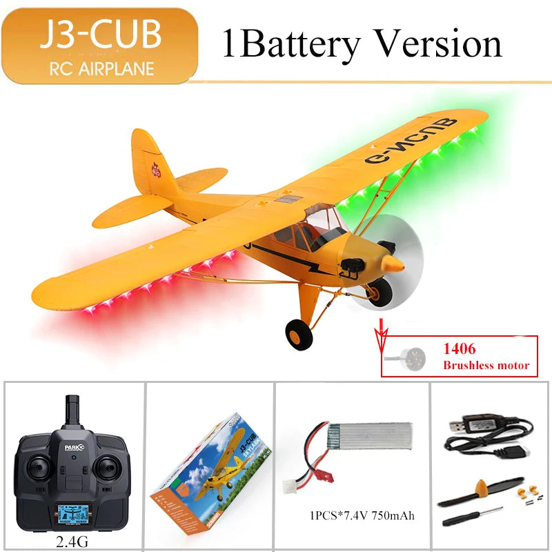WLTOYS A160 J3 Cub RC Plane 2.4G 5 Channel Brushless Ready to Fly Remote Control Airplane