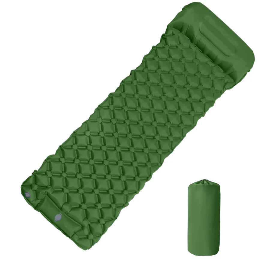 Ultralight Inflatable Camping Sleeping Pad with Built In Pump and Pillow Hiking Air Mattress Bed