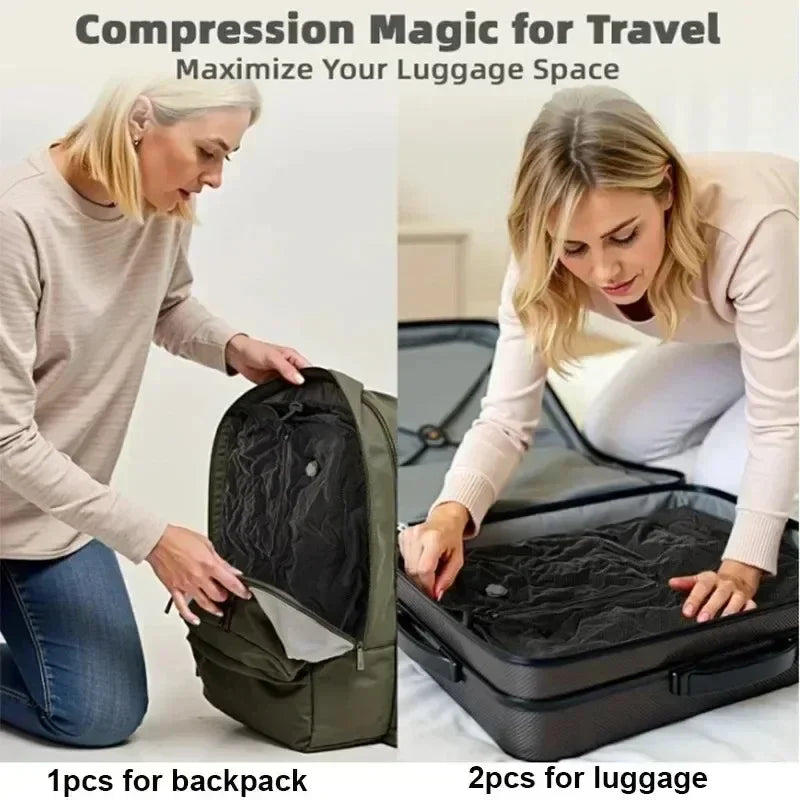 17L Vacuum Compression Storage Bag with Air Pump Reusable Travel Luggage Clothes Organiser
