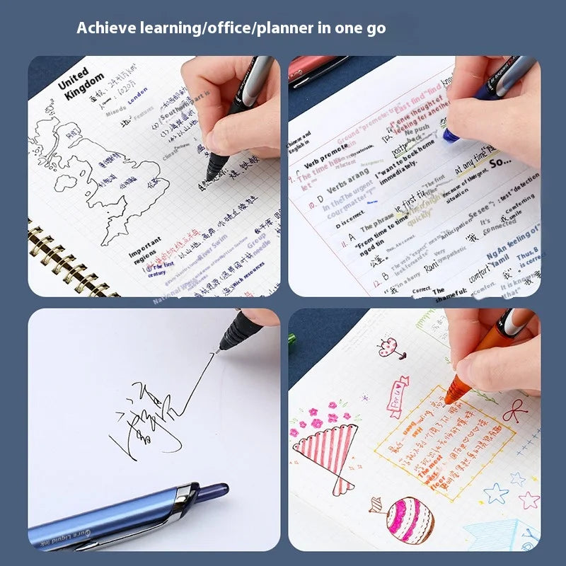 Retractable 0.5mm Gel Ink Pen with Precision Rollerball Tip Refillable Office School Writing Pen Set