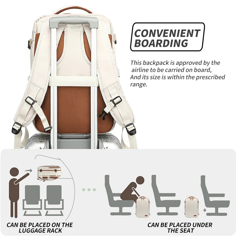 Travel Backpack 40x20x30 Cabin Size Waterproof Expandable Laptop Backpack with USB Port