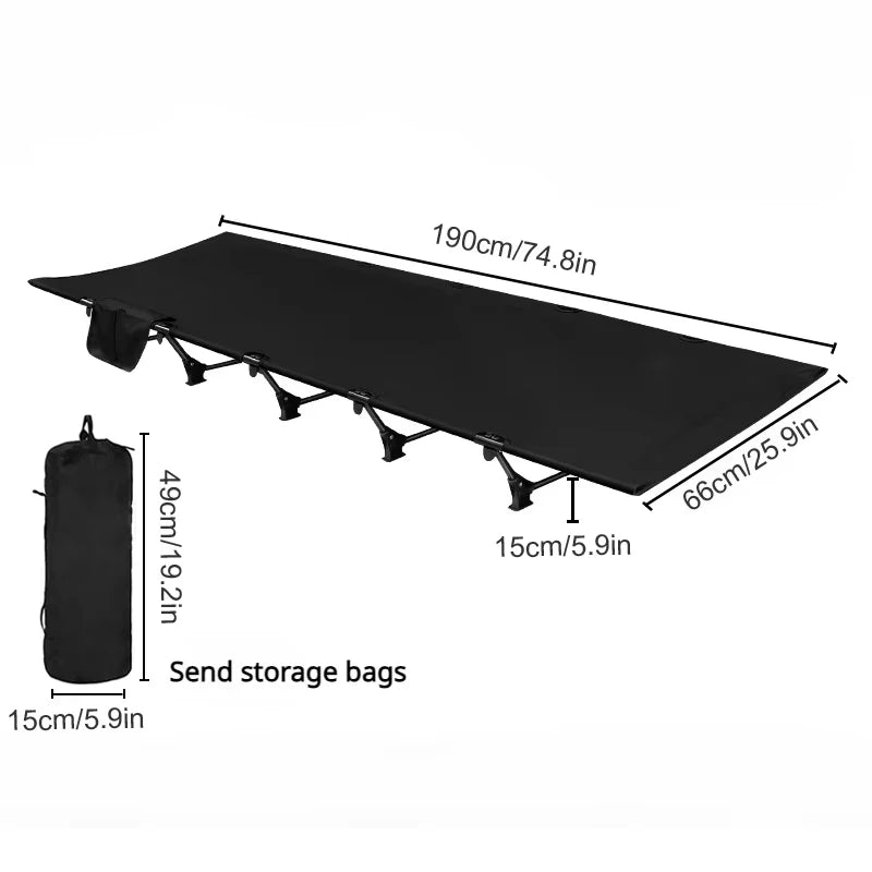 Portable Folding Camping Cot Bed Ultralight Compact Outdoor Sleeping Tent Bed for Travel Gear