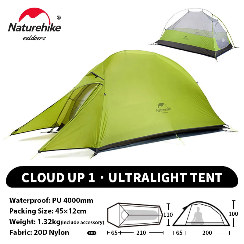 NATUREHIKE Cloud Up Ultralight 1 2 3 Person Waterproof Camping Hiking Backpacking Tent