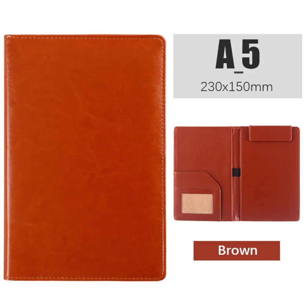 A5 PU Leather Clipboard Folder with Pen Holder Card Slots Waterproof Document Organiser Portfolio