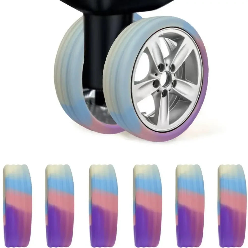 Travel Luggage Wheel Protector Covers 4 8Pcs Silicone Suitcase Caster Guard Noise Reduction