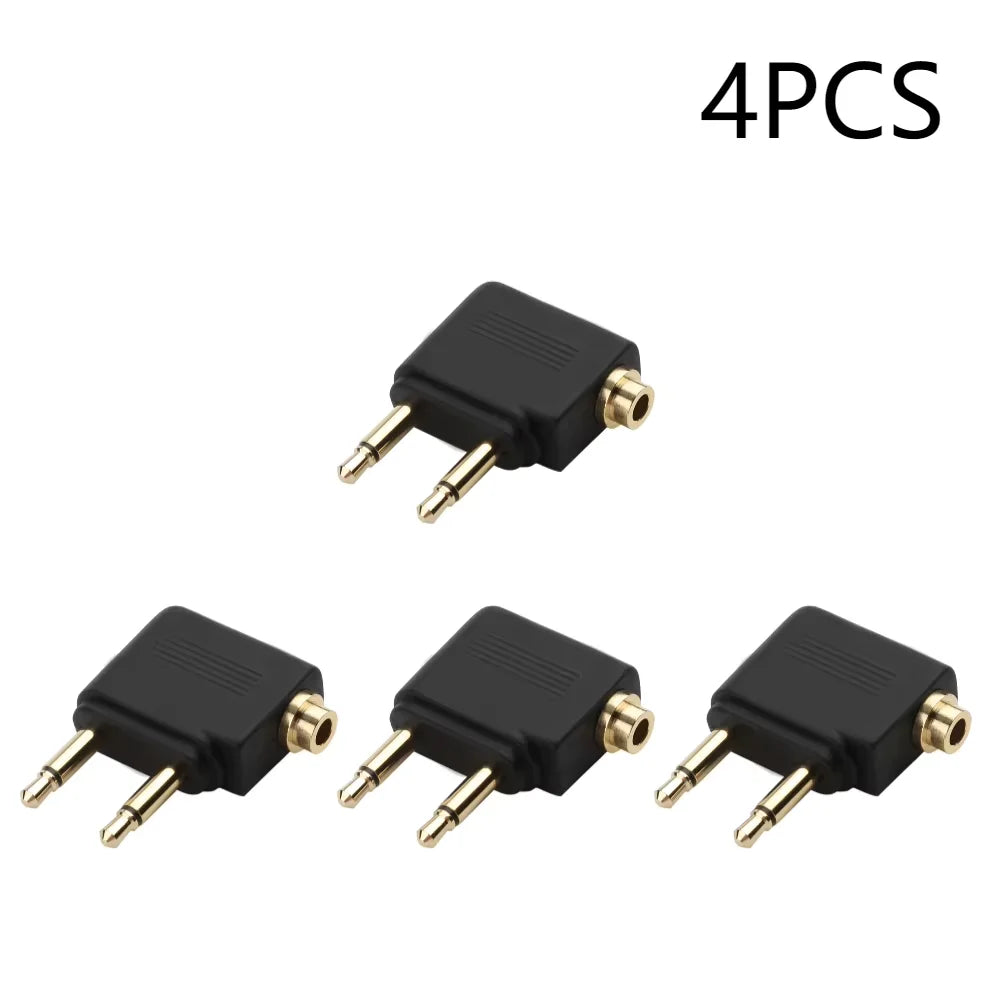 3.5mm Airline Audio Adapter Plug for Airplane Headphones Travel Earphone Jack Converter