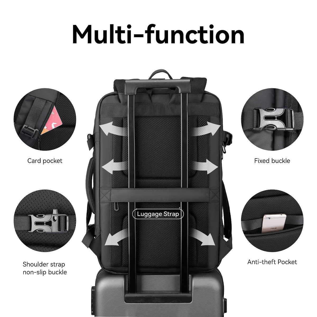 MARK RYDEN 40L Expandable Business Travel Backpack for Men & Women Fits 17.3 Inch Laptop Bag Large