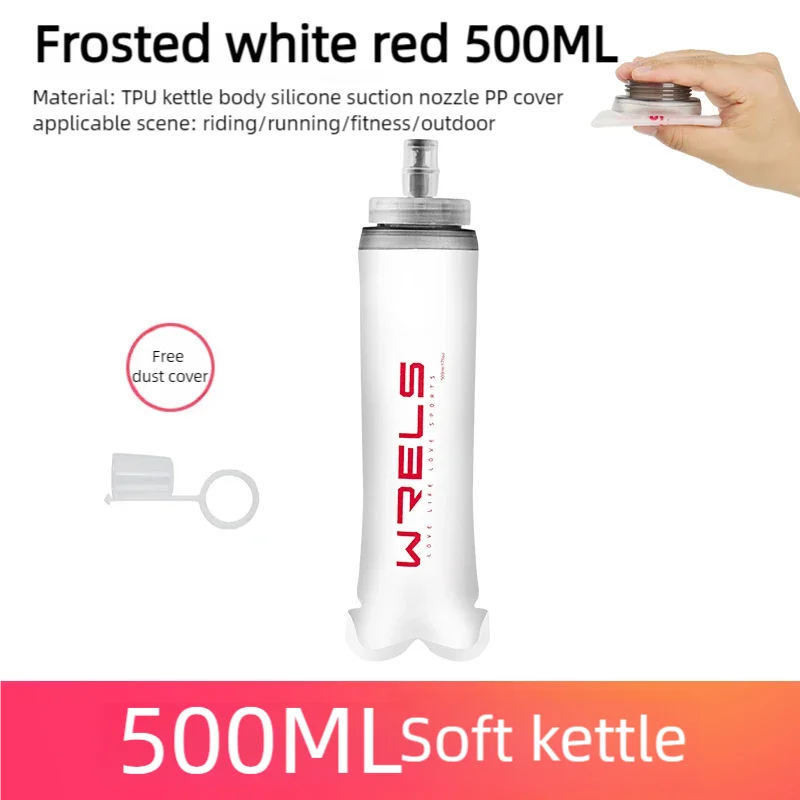 Collapsible Sports Water Bottle 500ml BPA Free Soft Flask for Running Hiking Camping Hydration