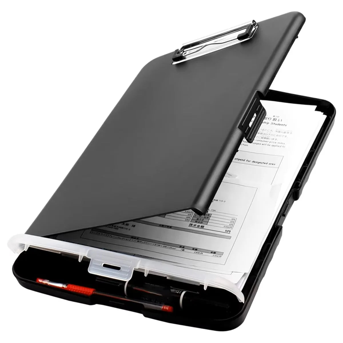 Large A4 Waterproof File Box with Clipboard Pen Holder Portable Document Storage Organiser Case