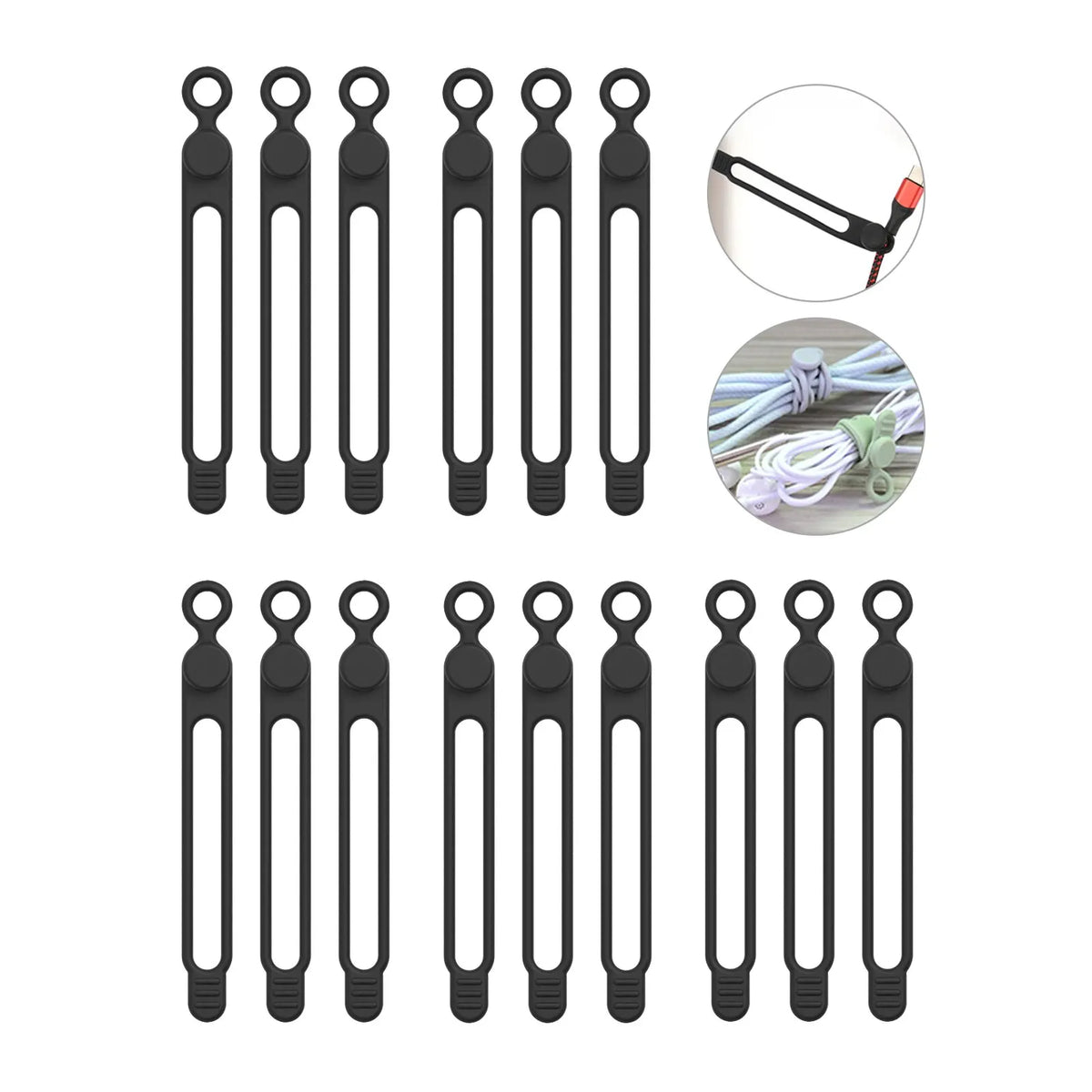Silicone Cable Ties Reusable Cord Cable Organizer Travel Straps