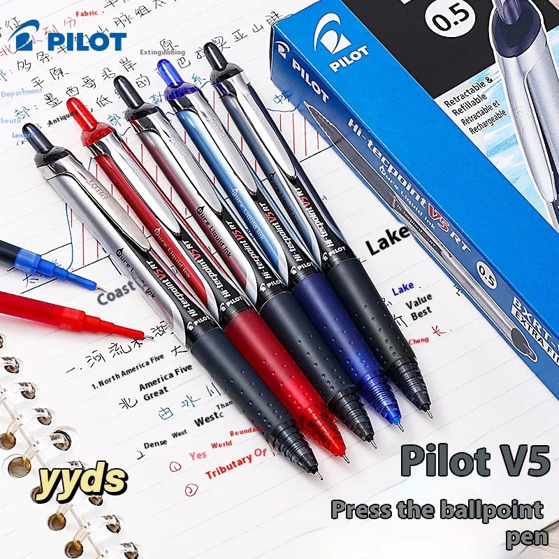 Retractable 0.5mm Gel Ink Pen with Precision Rollerball Tip Refillable Office School Writing Pen Set