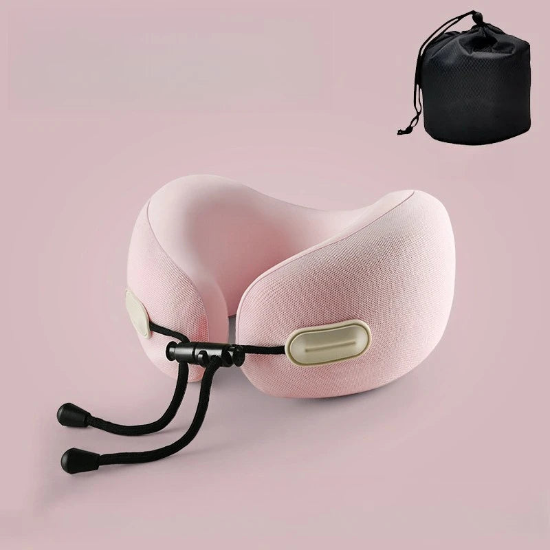 Memory Foam U Shaped Neck Pillow Compact Foldable Travel Pillow for Airplane Flights and Naps