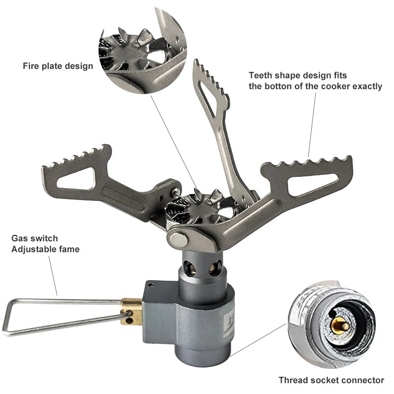 Ultralight Mini Titanium Camping Gas Stove 25g Pocket Backpacking Burner Outdoor Cooker Tool