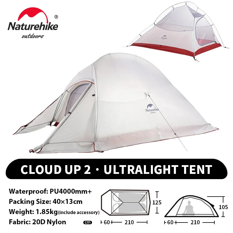 NATUREHIKE Cloud Up Ultralight 1 2 3 Person Waterproof Camping Hiking Backpacking Tent
