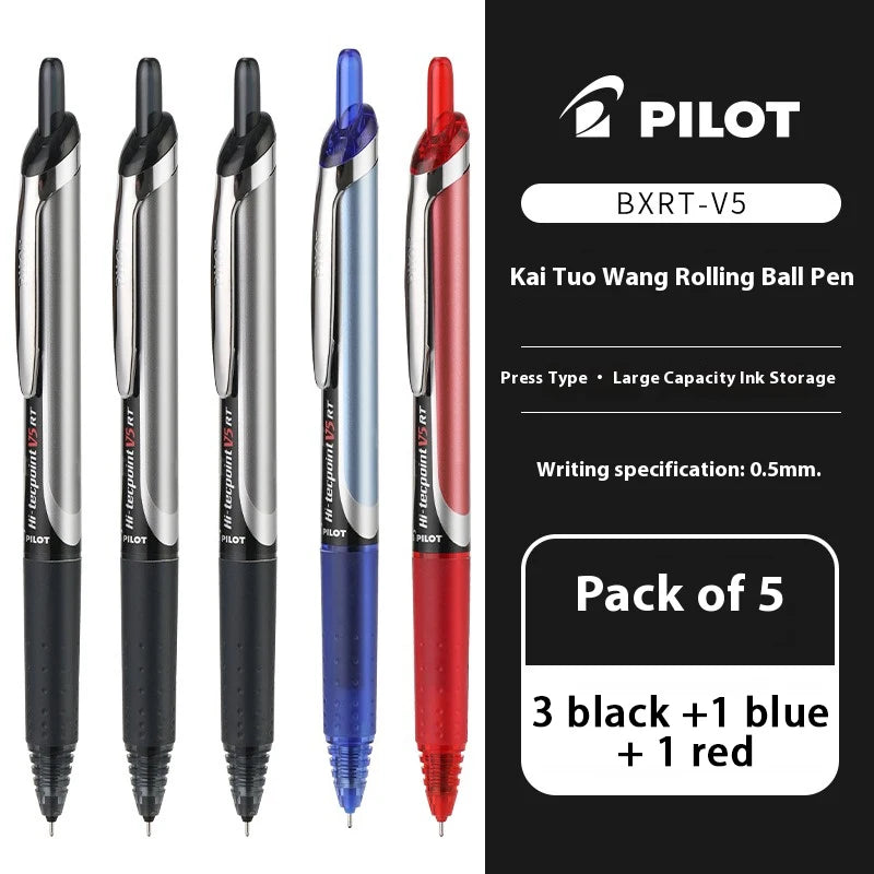 Retractable 0.5mm Gel Ink Pen with Precision Rollerball Tip Refillable Office School Writing Pen Set