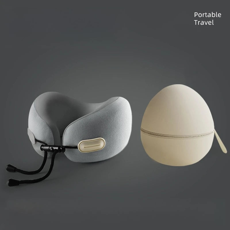 Memory Foam U Shaped Neck Pillow Compact Foldable Travel Pillow for Airplane Flights and Naps