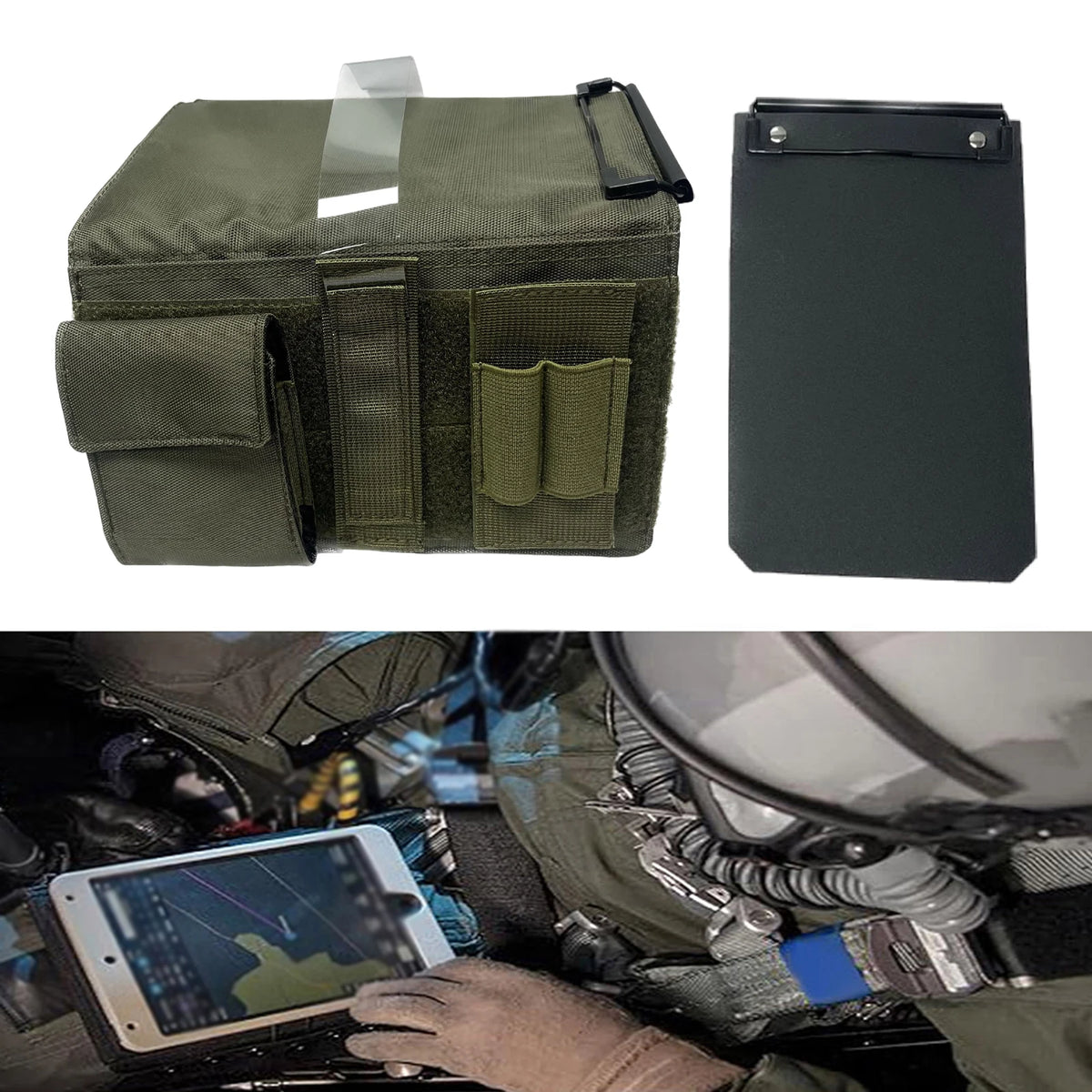 Aviation Pilot Kneeboard Clipboard Black Leg Strap Notepad Holder Flight Writing Board