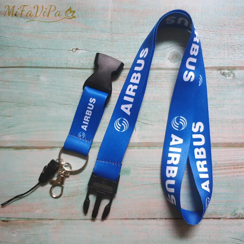 2PCS Pilot Lanyard Keychain Set Neck Strap ID Holder Aviation Key Ring Travel Accessory Set
