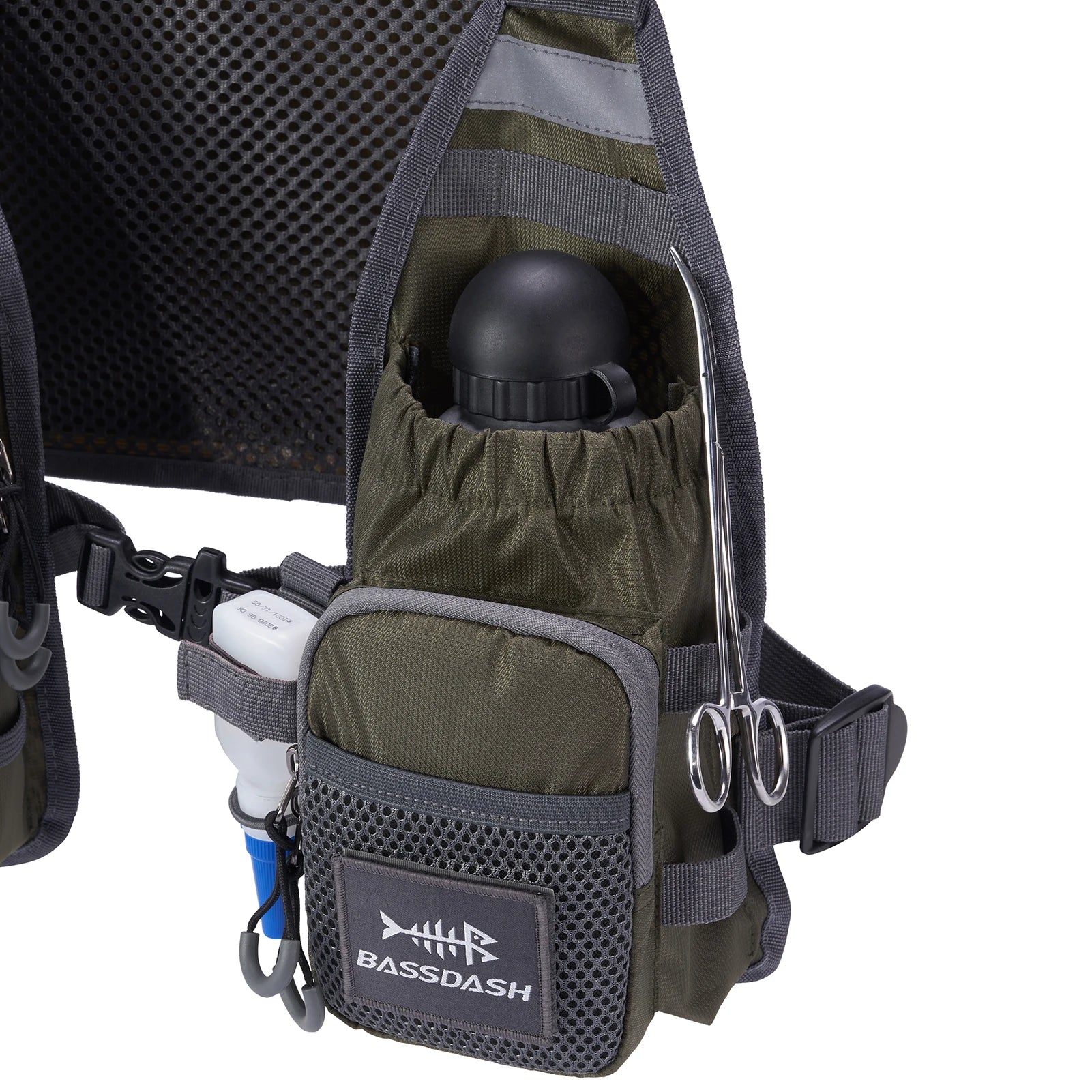 BASSDASH FV08 Ultra Lightweight Backcountry Survival Fly Fishing Vest Portable Chest Pack Adjustable Outdoor Gear