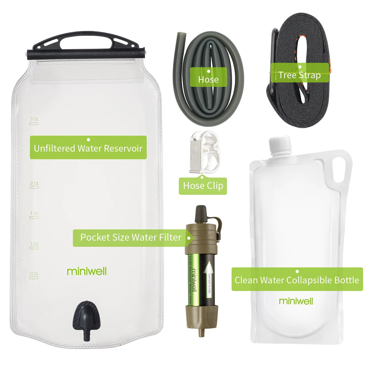 Personal Water Filter Straw Camping Survival Purifier 0.1 Micron Outdoor Emergency Hydration Tool