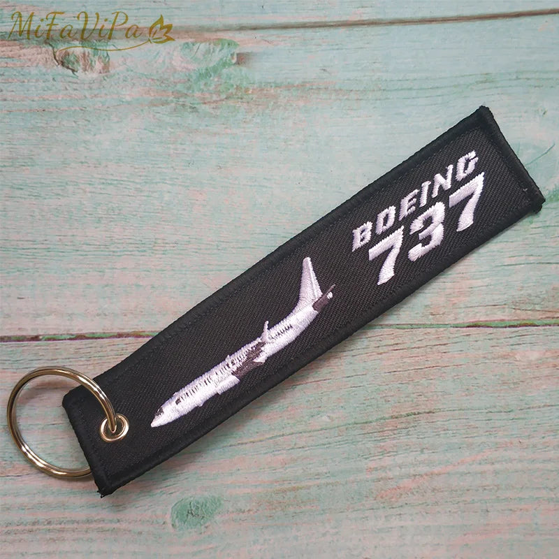 Cessna Embroidered Aviation Keychain Split Ring Pilot Key Ring Phone Strap Gift Accessory Chain