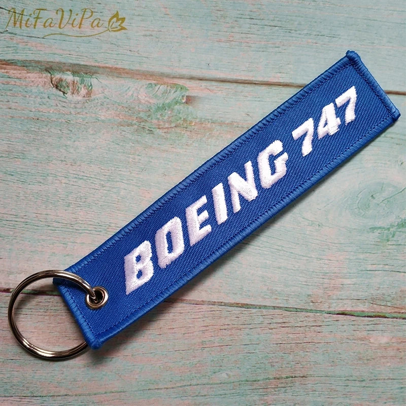 Cessna Embroidered Aviation Keychain Split Ring Pilot Key Ring Phone Strap Gift Accessory Chain