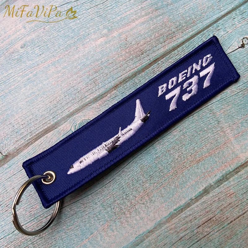 Cessna Embroidered Aviation Keychain Split Ring Pilot Key Ring Phone Strap Gift Accessory Chain