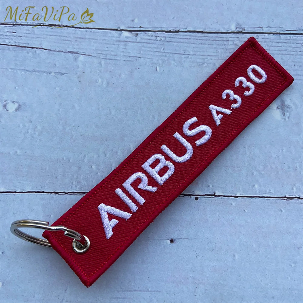 Cessna Embroidered Aviation Keychain Split Ring Pilot Key Ring Phone Strap Gift Accessory Chain